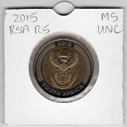 Griqua Town 200 Years Five Rand - R5 2015 - Uncirculated In 2 x 2 Coin Flip