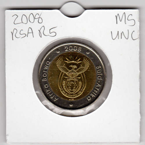 Nelson Mandela 90 Year Birthday Five Rand - R5 2008 - Uncirculated In 2 x 2 Coin Flip