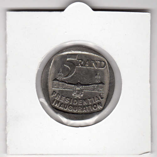 Nelson Mandela Inauguration Five Rand - R5 1994 - Uncirculated In 2 x 2 Coin Flip