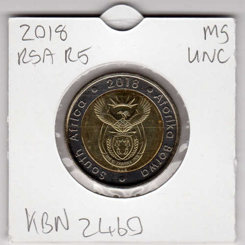 Nelson Mandela Centenary Five Rand - R5 2018 - Uncirculated In 2 x 2 Coin Flip