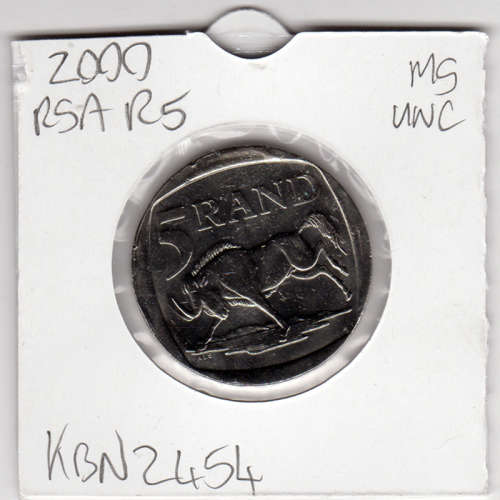 Nelson Mandela Smiley Five Rand - R5 2000 - Uncirculated In 2 x 2 Coin Flip