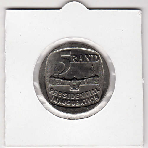 Nelson Mandela Inauguration Five Rand - R5 1994 - Uncirculated In 2 x 2 Coin Flip