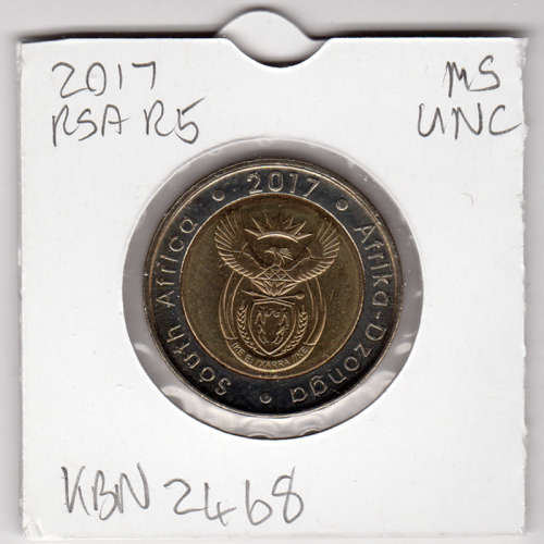 O R Tambo Centenary Five Rand - R5 2017 - Uncirculated In 2 x 2 Coin Flip