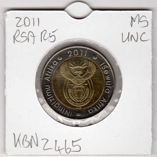 Reserve Bank 90 Years Five Rand - R5 2011 - Uncirculated In 2 x 2 Coin Flip