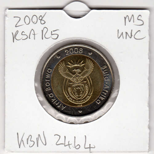 Nelson Mandela 90 Year Birthday Five Rand - R5 2008 - Uncirculated In 2 x 2 Coin Flip