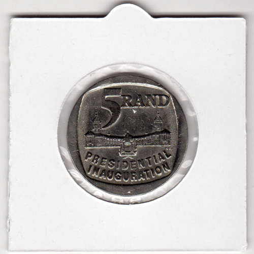 Nelson Mandela Inauguration Five Rand - R5 1994 - Uncirculated In 2 x 2 Coin Flip