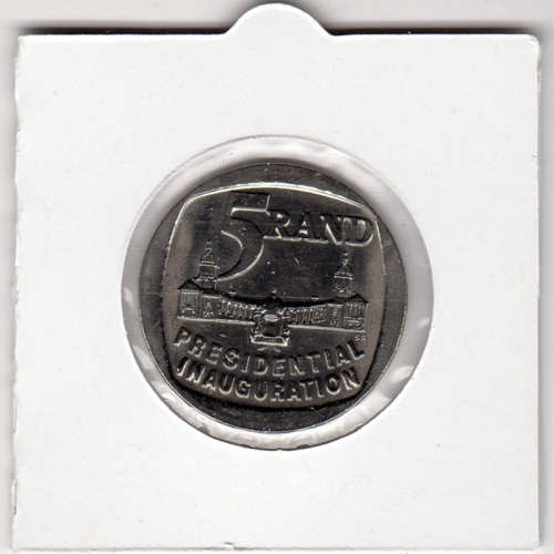 Nelson Mandela Inauguration Five Rand - R5 1994 - Uncirculated In 2 x 2 Coin Flip