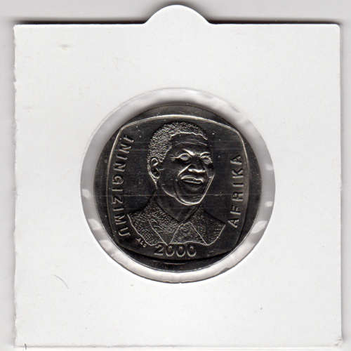 Nelson Mandela Smiley Five Rand - R5 2000 - Uncirculated In 2 x 2 Coin Flip