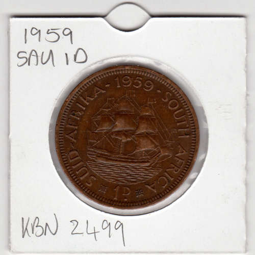 1959 Union Of South Africa - 1 Penny - 1D - In 2 x 2 Coin Flip