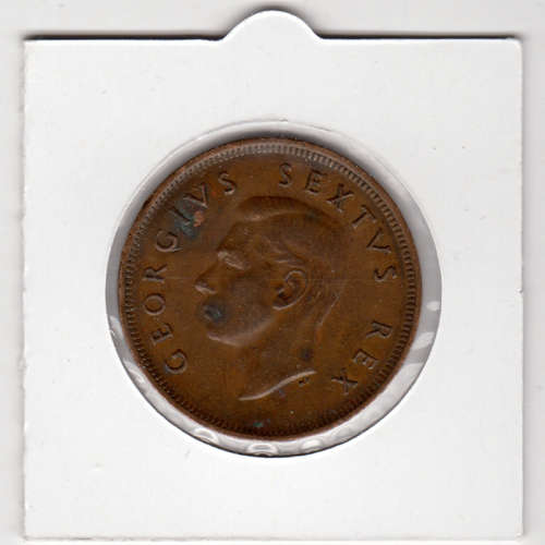 1952 Union Of South Africa - 1 Penny - 1D - In 2 x 2 Coin Flip