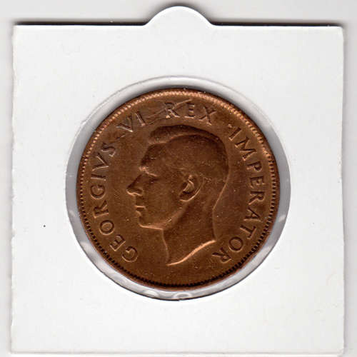 1943 Union Of South Africa - 1 Penny - 1D - In 2 x 2 Coin Flip