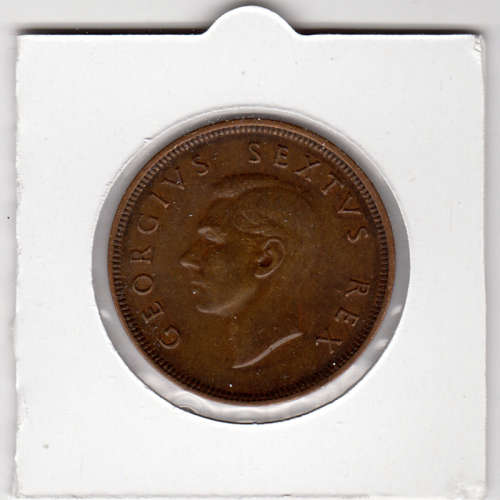 1950 Union Of South Africa - 1 Penny - 1D - In 2 x 2 Coin Flip