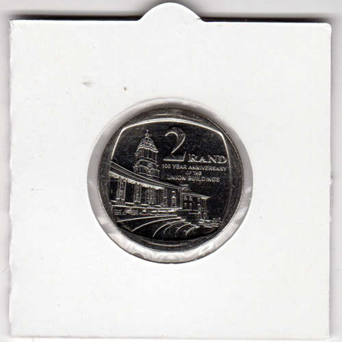 Union Building 100 Years ***ERROR YEAR" Two Rand - R2 2014 - UNC In 2 x 2 Coin Flip