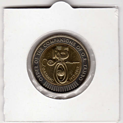 O R Tambo Centenary Five Rand - R5 2017 - Uncirculated In 2 x 2 Coin Flip