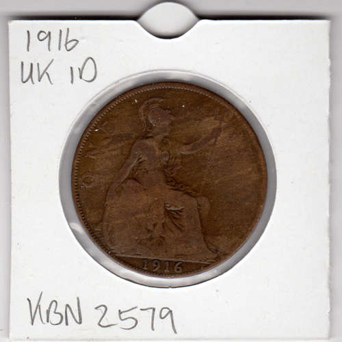 1916 UK - 1 Penny - 1D - In 2 x 2 Coin Flip