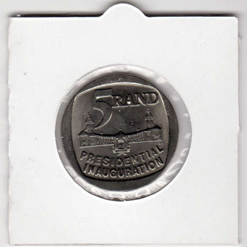Nelson Mandela Inauguration Five Rand - R5 1994 - Uncirculated In 2 x 2 Coin Flip