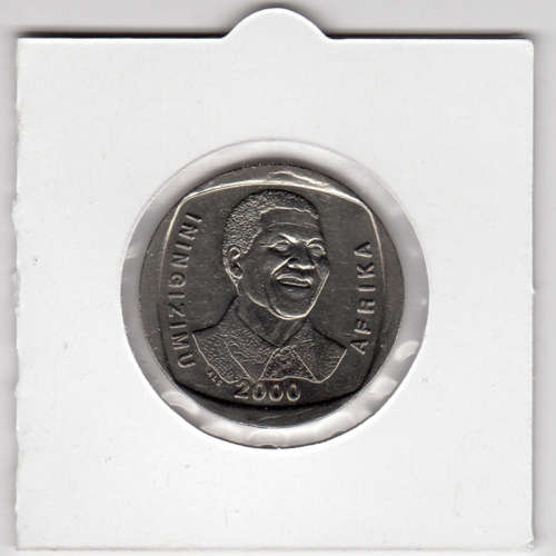 Nelson Mandela Smiley Five Rand - R5 2000 - Uncirculated In 2 x 2 Coin Flip