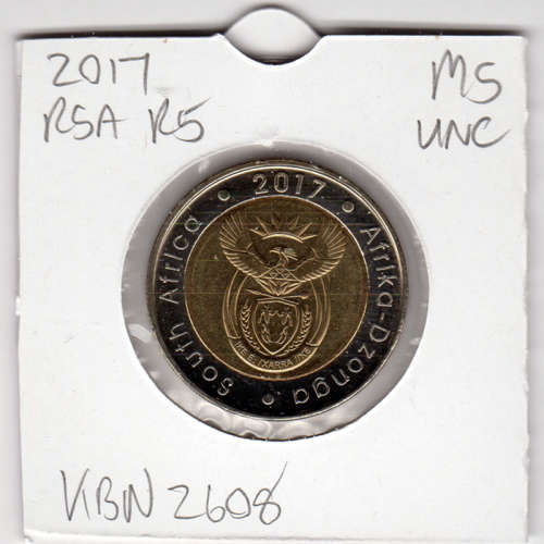 O R Tambo Centenary Five Rand - R5 2017 - Uncirculated In 2 x 2 Coin Flip