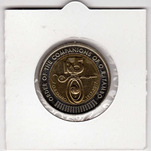 O R Tambo Centenary Five Rand - R5 2017 - Uncirculated In 2 x 2 Coin Flip
