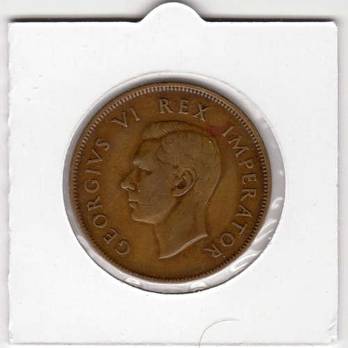 1942 Union Of South Africa - 1 Penny - 1D - In 2 x 2 Coin Flip