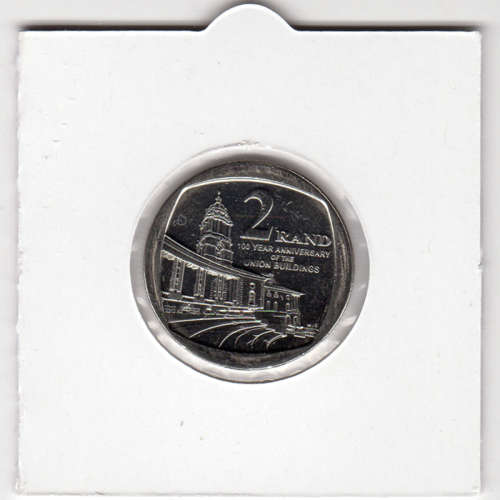 Union Building 100 Years ***ERROR YEAR" Two Rand - R2 2014 - UNC In 2 x 2 Coin Flip