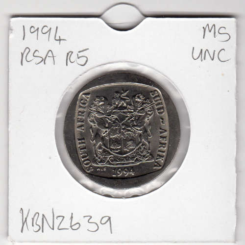 Nelson Mandela Inauguration Five Rand - R5 1994 - Uncirculated In 2 x 2 Coin Flip