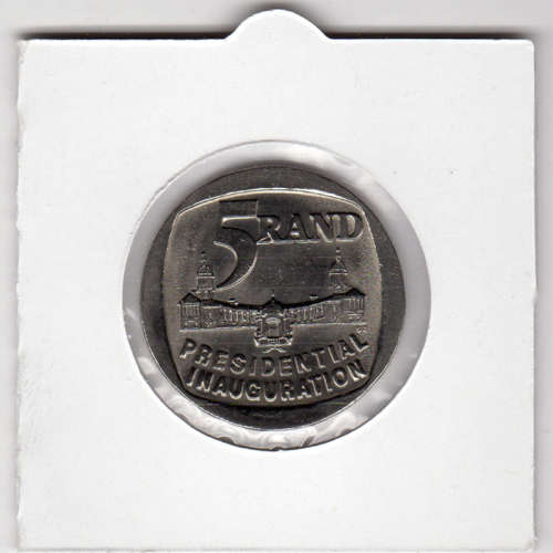 Nelson Mandela Inauguration Five Rand - R5 1994 - Uncirculated In 2 x 2 Coin Flip