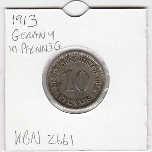 1913 Germany - 10 Pfennig - In 2 x 2 Coin Flip
