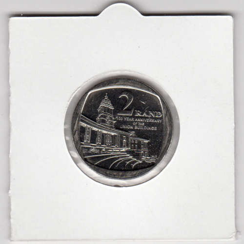 Union Building 100 Years ***ERROR YEAR" Two Rand - R2 2014 - UNC In 2 x 2 Coin Flip