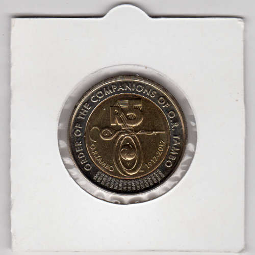 O R Tambo Centenary Five Rand - R5 2017 - Uncirculated In 2 x 2 Coin Flip