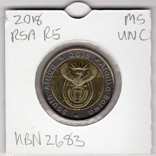 Nelson Mandela Centenary Five Rand - R5 2018 - Uncirculated In 2 x 2 Coin Flip