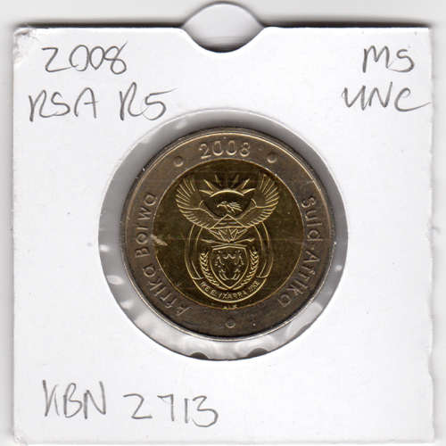 Nelson Mandela 90 Year Birthday Five Rand - R5 2008 - Uncirculated In 2 x 2 Coin Flip