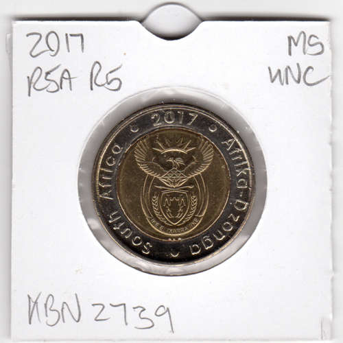 O R Tambo Centenary Five Rand - R5 2017 - Uncirculated In 2 x 2 Coin Flip