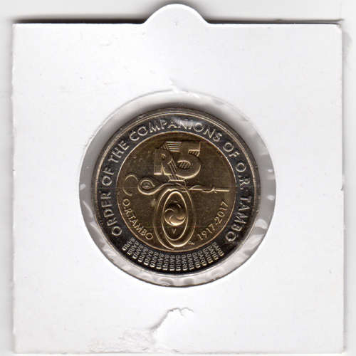 O R Tambo Centenary Five Rand - R5 2017 - Uncirculated In 2 x 2 Coin Flip