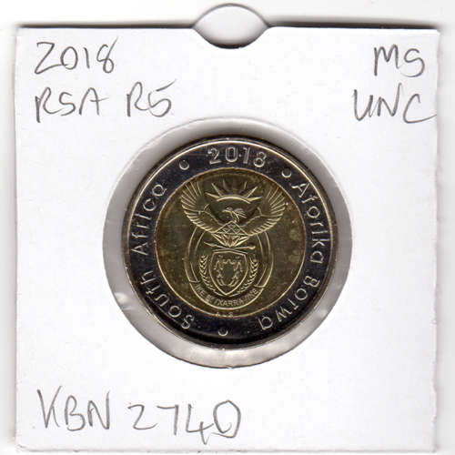 Nelson Mandela Centenary Five Rand - R5 2018 - Uncirculated In 2 x 2 Coin Flip