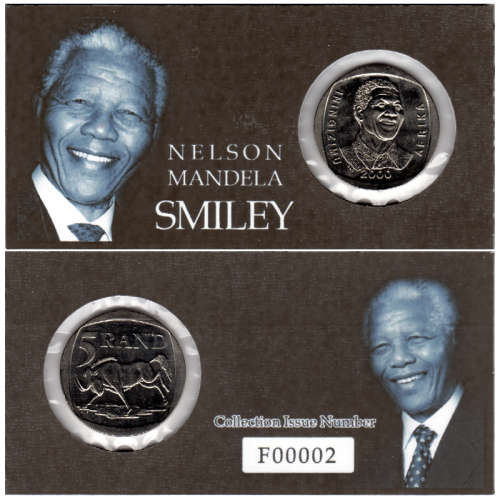 Nelson Mandela Smiley Five Rand Coin Flip - R5 2000 MS60-MS70 Potential