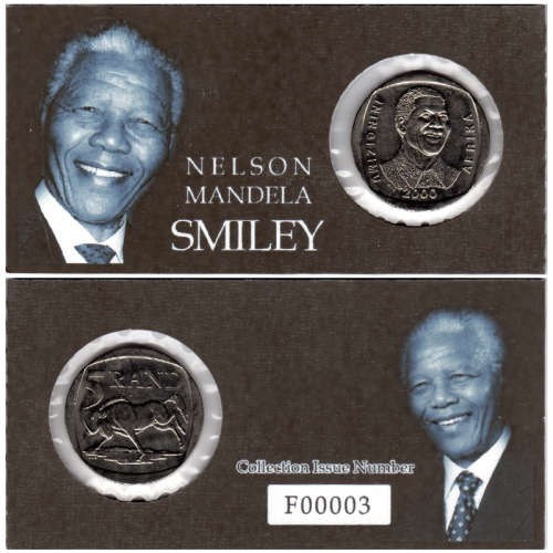 Nelson Mandela Smiley Five Rand Coin Flip - R5 2000 MS60-MS70 Potential