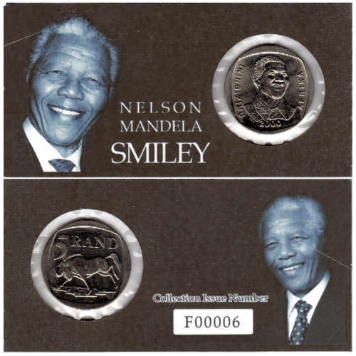 Nelson Mandela Smiley Five Rand Coin Flip - R5 2000 MS60-MS70 Potential