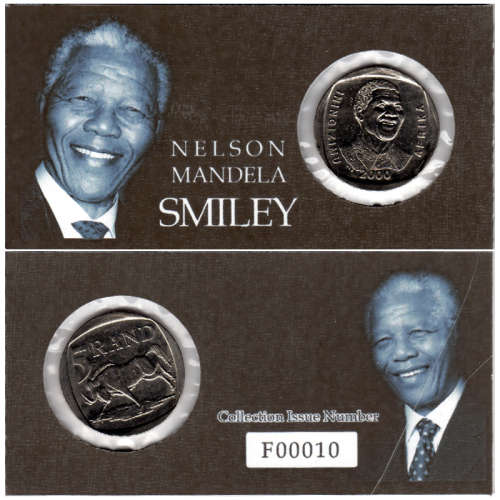 Nelson Mandela Smiley Five Rand Coin Flip - R5 2000 MS60-MS70 Potential