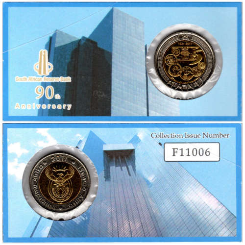 Reserve Bank 90 Years Anniversary Five Rand Coin Flip - R5 2011 MS63-MS70 Potential