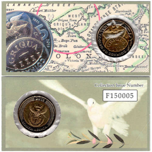 Griqua Town 200 Years Five Rand Coin Flip - R5 2015 MS63-MS70 Potential