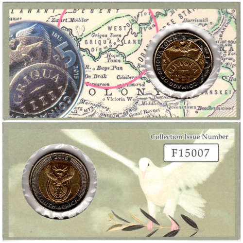Griqua Town 200 Years Five Rand Coin Flip - R5 2015 MS63-MS70 Potential