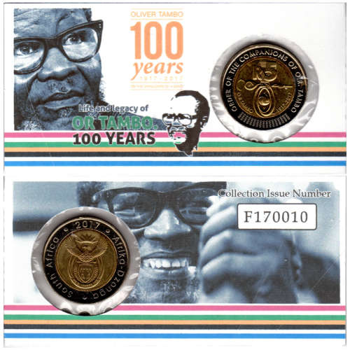 O.R. Tambo Centenary Five Rand Coin Flip - R5 2017 MS63-MS70 Potential