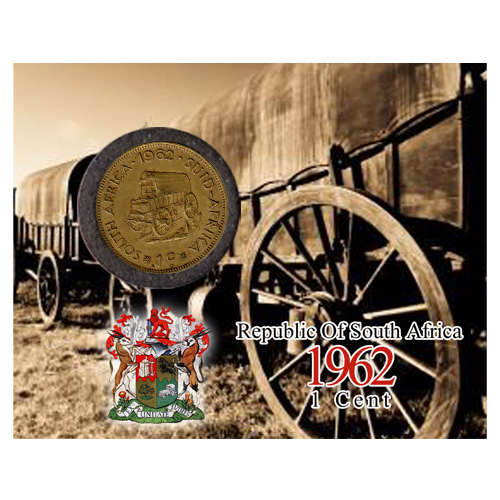 Republic Of South Africa One Cent Coin Flip - Eendrag Maak Mag / Unity Is Strength - 1c 1962