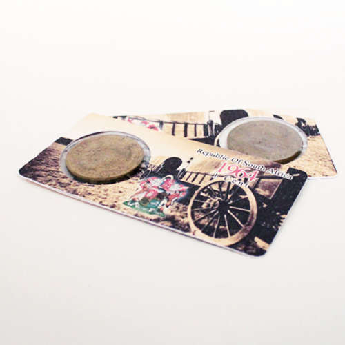 Republic Of South Africa One Cent Coin Flip - Eendrag Maak Mag / Unity Is Strength - 1c 1964