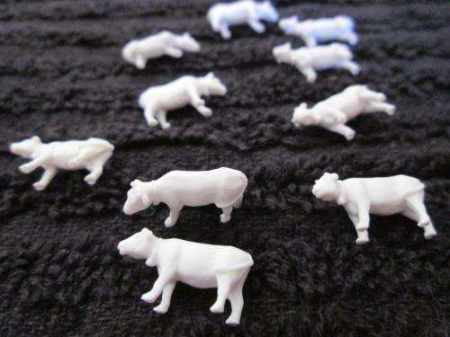 10 Unpainted Cattle - N-Scale