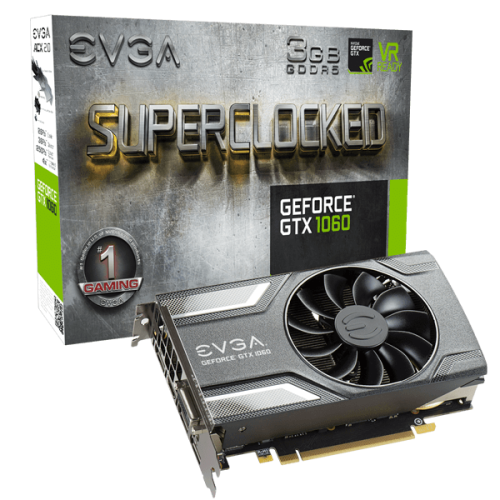 EVGA GeForce GTX 1060 SC GAMING, 03G-P4-6162-KR, 3GB GDDR5, ACX 2.0 (Single Fan)