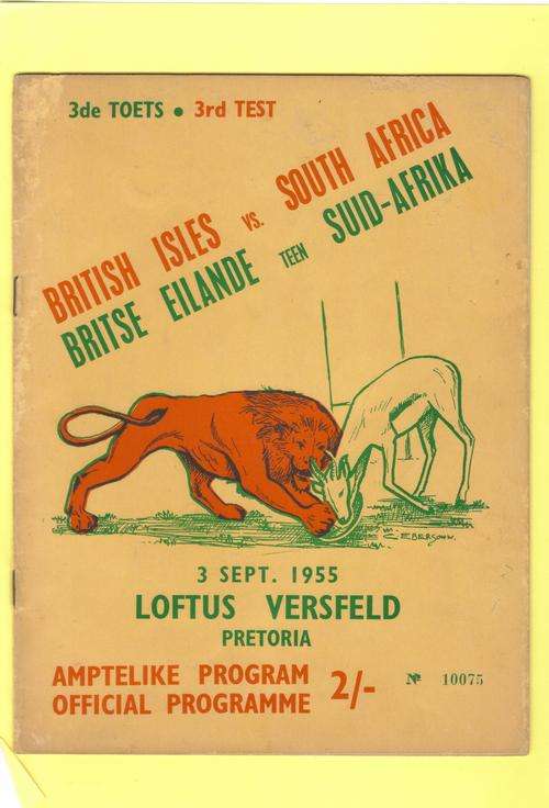 British Isle versus South Africa program 1955 3rd test