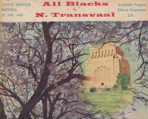 All Blacks versus Northern Transvaal 1960 program