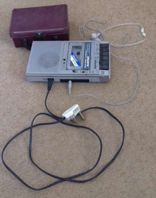 Blaupunkt Cassette Player / Tape Recorder and earphones and holder - all working!